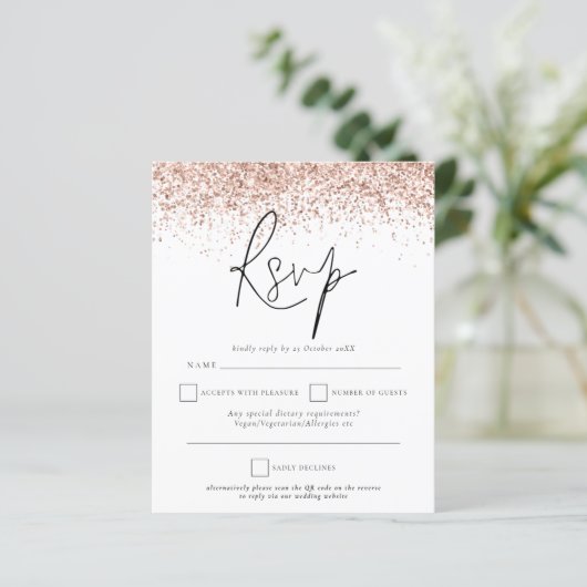 Papier Budget QR Code Rose Gold Parties scintillant Maria (Debout devant)