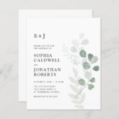 Papier Budget QR Code RSVP Eucalyptus Faire-part de maria (Devant / Derrière)