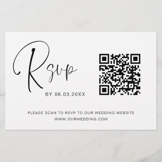 Papier Budget QR Code RSVP Mariage (Devant)