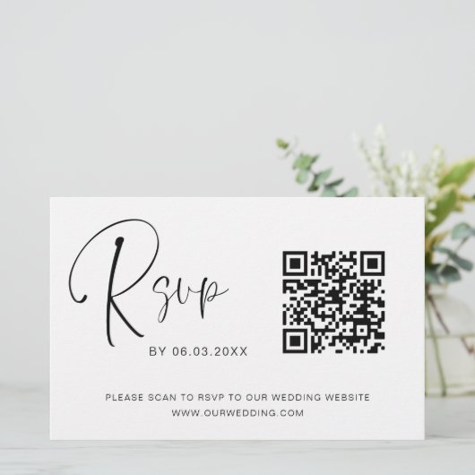 Papier Budget QR Code RSVP Mariage (Debout devant)