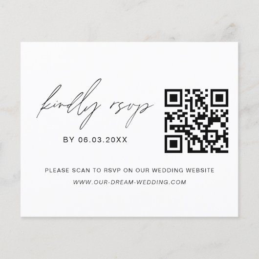 Papier Budget QR Code RSVP Mariage photo (Devant)