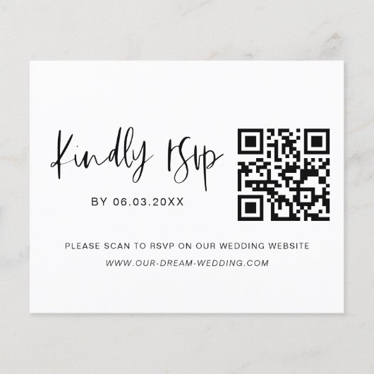 Papier Budget QR Code RSVP Mariage photo (Devant)
