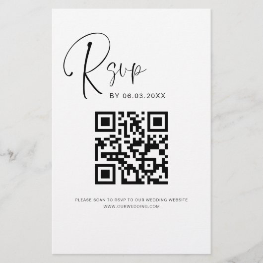 Papier Budget QR Code RSVP Mariage photo (Devant)