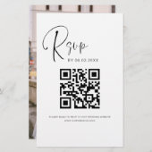 Papier Budget QR Code RSVP Mariage photo (Devant / Derrière)