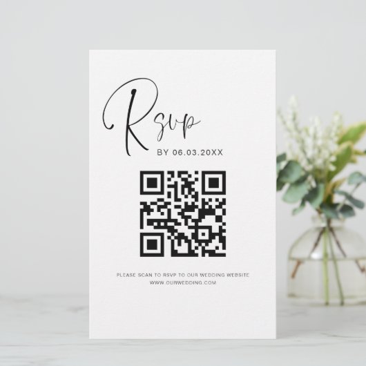Papier Budget QR Code RSVP Mariage photo (Debout devant)