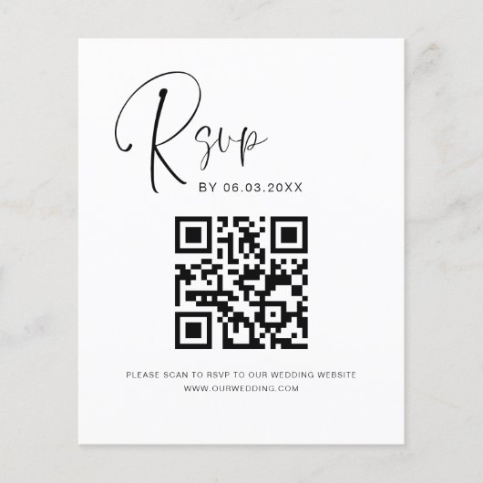 Papier Budget QR Code RSVP Mariage Photo Website (Devant)