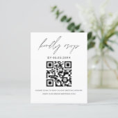 Papier Budget QR Code RSVP minimaliste Mariage site Web (Debout devant)