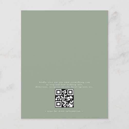 Papier Budget QR Code Sage Green Faire-part de mariage (Dos)