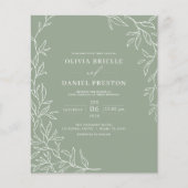 Papier Budget QR Code Sage Green Faire-part de mariage (Devant)