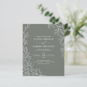 Papier Budget QR Code Sage Green Faire-part de mariage (Debout devant)