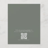 Papier Budget QR Code Sage Green Faire-part de mariage (Dos)