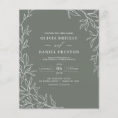 Papier Budget QR Code Sage Green Faire-part de mariage (Devant)