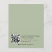 Papier Budget QR Code Sage Green Wedding Invitation (Dos)