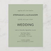 Papier Budget QR Code Sage Green Wedding Invitation (Devant)