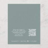 Papier Budget QR Code Sage Green Wedding Invitation de ré (Dos)