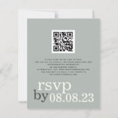 Papier BUDGET QR code Sage ivoire Texte Mariage Invitatio (Dos)
