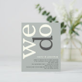 Papier BUDGET QR code Sage ivoire Texte Mariage Invitatio (Debout devant)