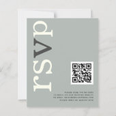 Papier BUDGET QR code Sage Ivory Mariage en ligne RSVP (Devant)