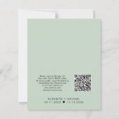 Papier Budget QR Code Sage Mariage Réception Invitation (Dos)