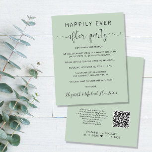 Papier Budget QR Code Sage Mariage Réception Invitation