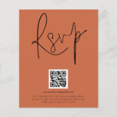 Papier Budget QR Code Script Mariage Terracotta RSVP (Devant)