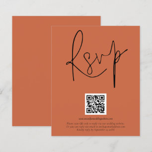 Papier Budget QR Code Script Mariage Terracotta RSVP