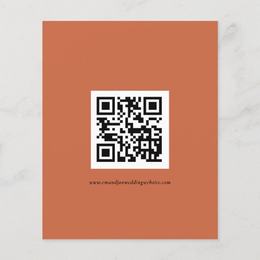 Papier Budget QR Code Script Wedding Terracotta  RSVP (Dos)
