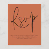 Papier Budget QR Code Script Wedding Terracotta  RSVP (Devant)