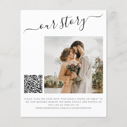 Papier Budget QR code simple mariage photo enregistrer la (Dos)