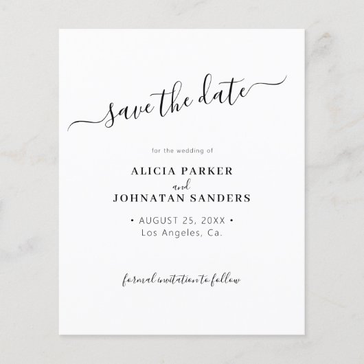 Papier Budget QR code simple mariage photo enregistrer la (Devant)