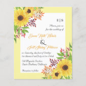 Papier BUDGET QR code tournesols faire-part de mariage (Devant)