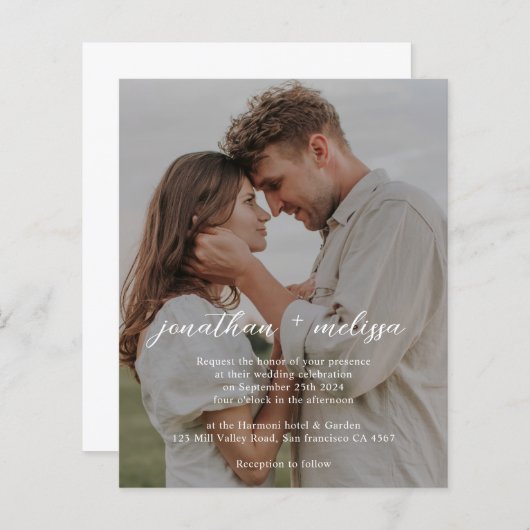 Papier BUDGET QR Code Tout en un élégant Mariage élégant (Devant / Derrière)
