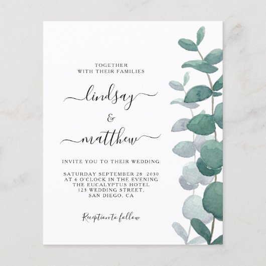 Papier Budget QR Code Tout en un Faire-part de mariage (Devant)