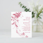 Papier BUDGET QR code Viva magenta faire-part de mariage (Debout devant)