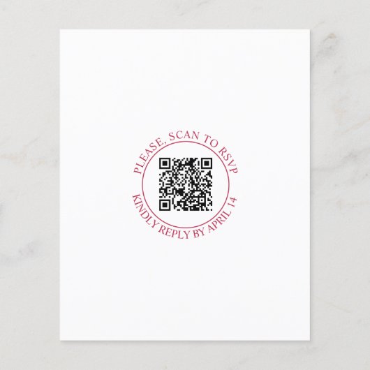 Papier BUDGET QR code Viva magenta faire-part de mariage (Dos)