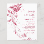 Papier BUDGET QR code Viva magenta faire-part de mariage (Devant)