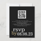Papier BUDGET QR Code White Gold Black Wedding Invite (Dos)