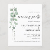 Papier Budget QR Eucalyptus Mariage Invitation de soirée (Devant)