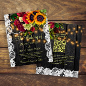 Papier Budget QR faire-part de mariage de bois fleuri rus