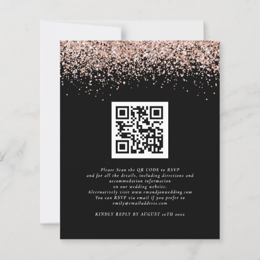 Papier Budget QR Rose Gold Parties scintillant Black Soir (Dos)