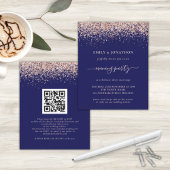 Papier Budget QR Rose Parties scintillant d'or Mariage de