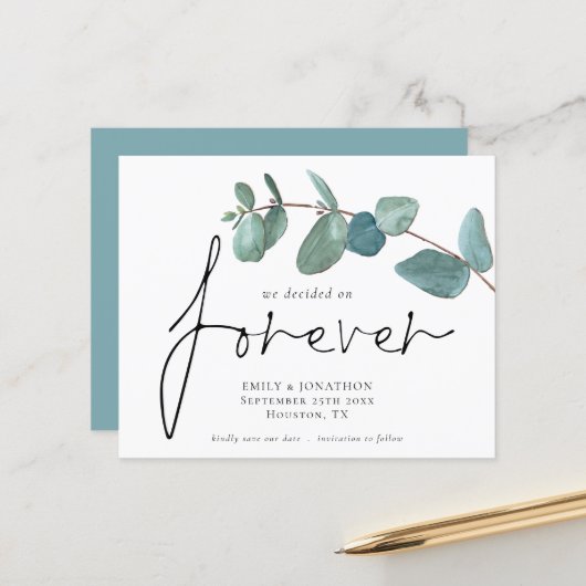 Papier Budget que nous avons décidé sur Forever EucalyptU (Devant/Arrière en situation)