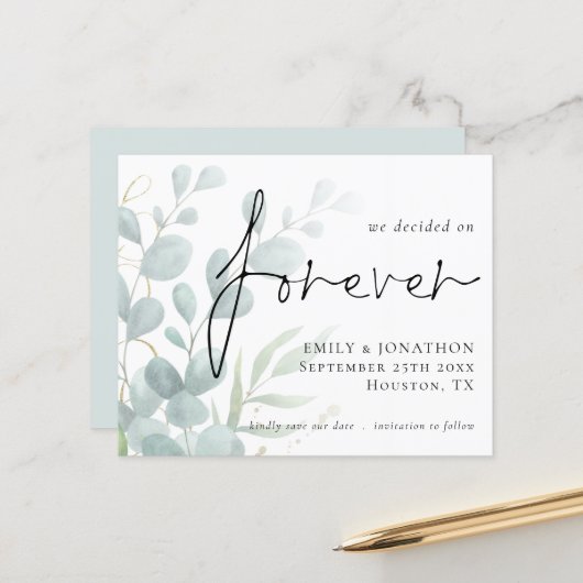 Papier Budget que nous avons décidé sur Forever Eucalyptu (Devant/Arrière en situation)