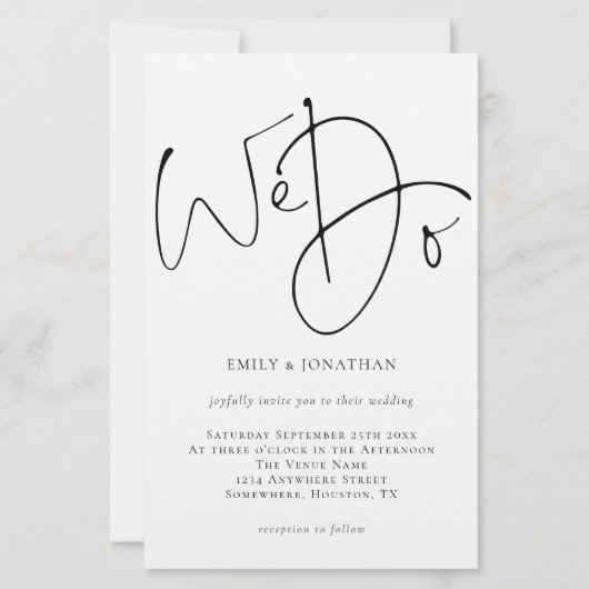 Papier Budget que nous faisons Script simple Faire-part d (Devant)