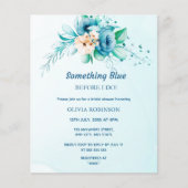 Papier Budget Quelque Chose Blue Bridal Shower Invitation (Devant)