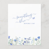 Papier Budget Quelque Chose Blue Bridal Shower Invitation (Dos)