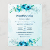 Papier Budget Quelque Chose Blue Bridal Shower Invitation (Devant)
