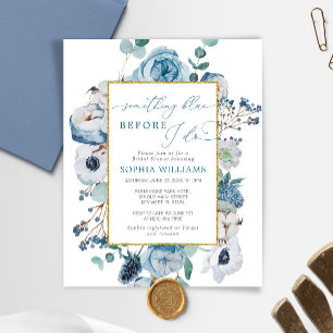 Papier Budget Quelque Chose Blue Bridal Shower Invitation
