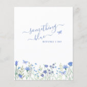 Papier Budget Quelque Chose Blue Bridal Shower Invitation (Dos)