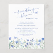 Papier Budget Quelque Chose Blue Bridal Shower Invitation (Devant)